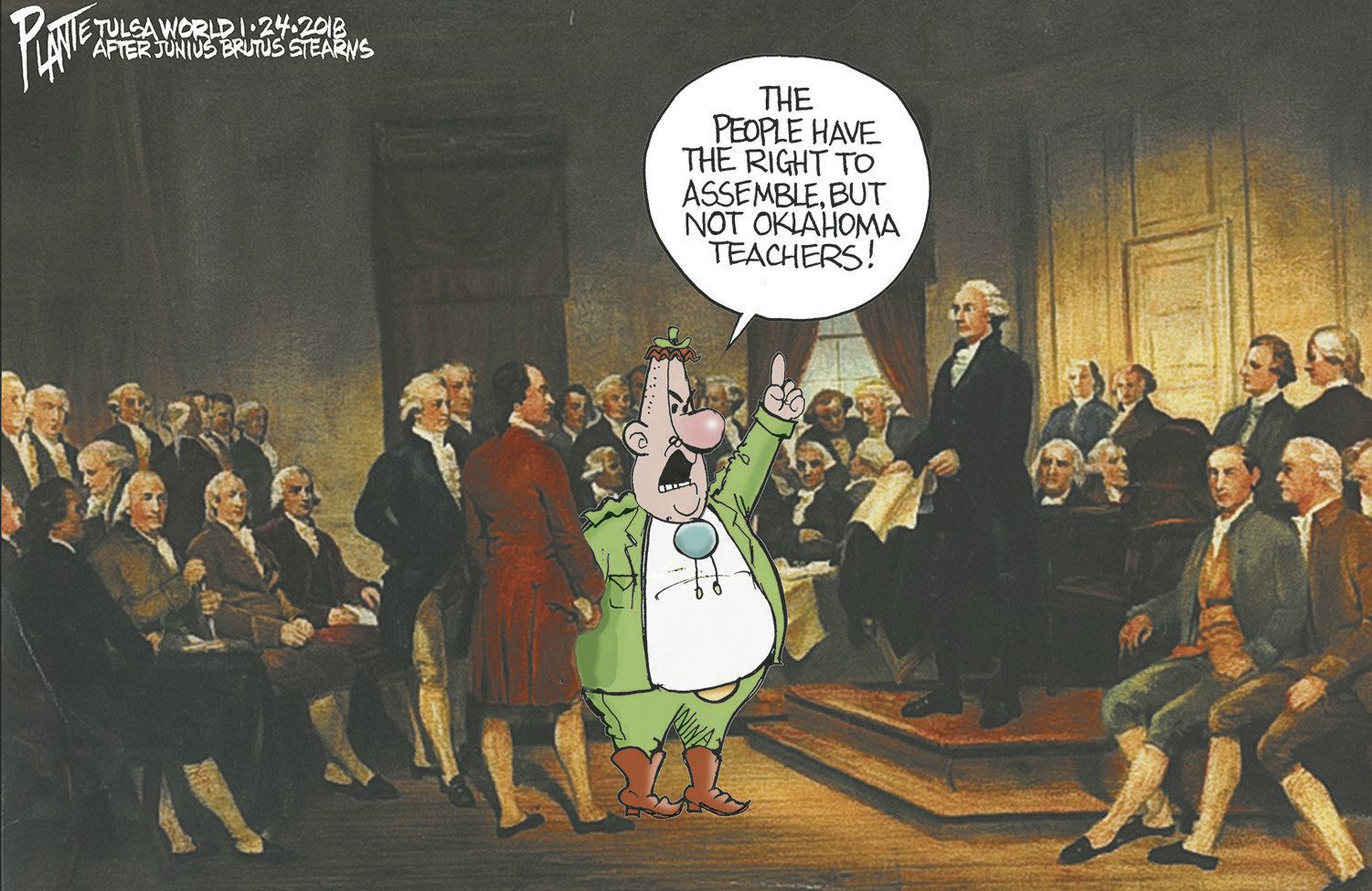Bruce Plante Cartoon: Oklahoma vs. The Founders